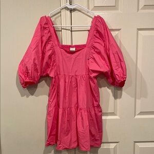 Pink Puff Sleeve Dress